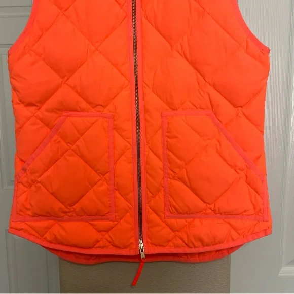 Vibrant Orange Quilted J. Crew Vest - Picture 2 of 6